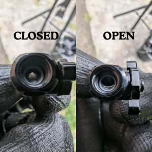 big-bore valves - how do they work side by side picture showing the valve closed and opened